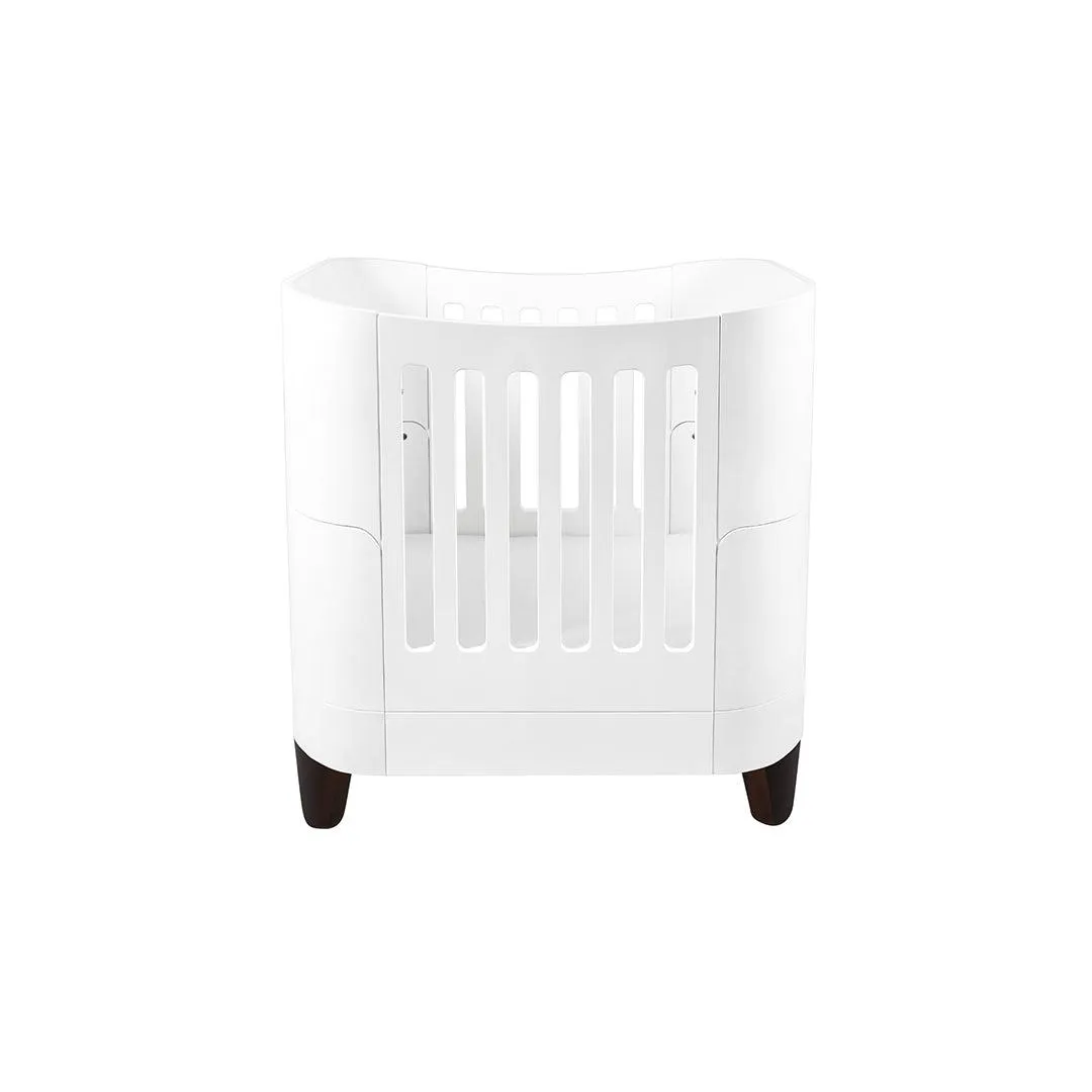 Gaia Baby Serena "All-In-One" - Includes Bedside (Incl Bedside mattress), Mini Cot & Cot Bed - White / Walnut