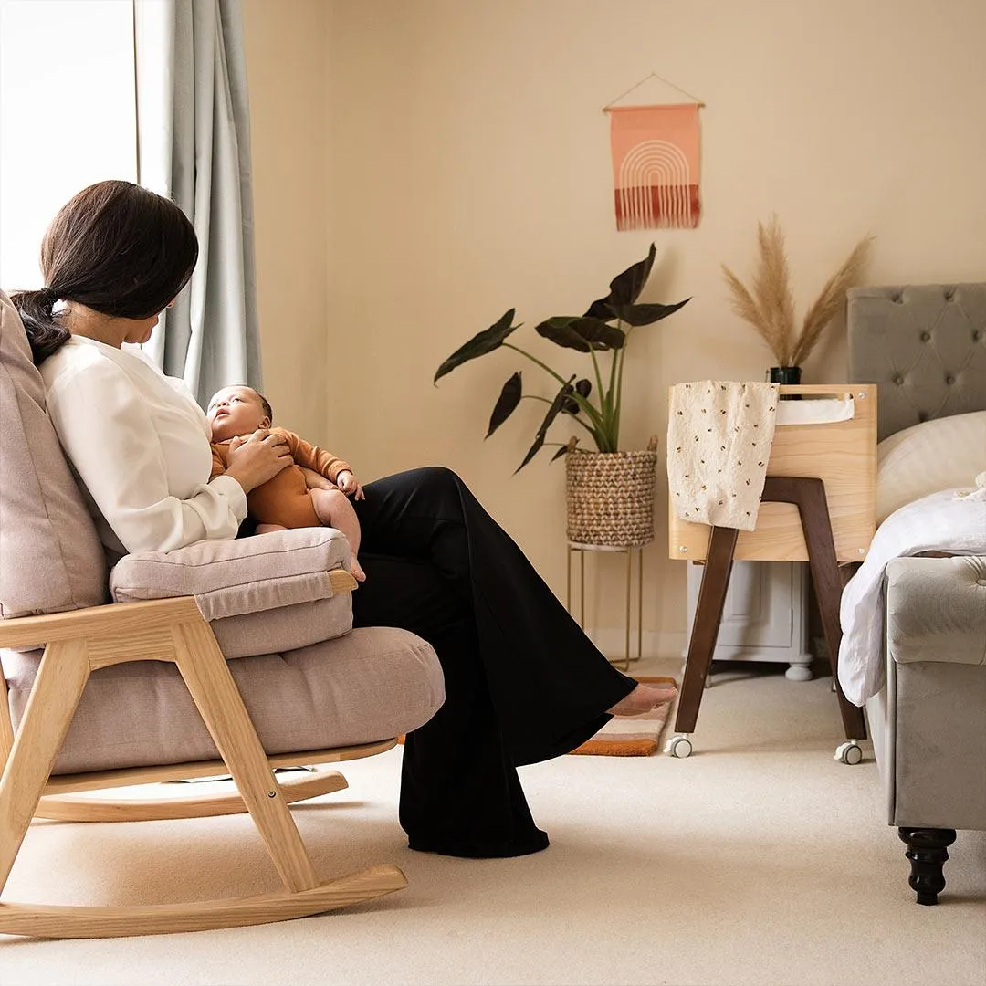 Gaia Hera Bedside Crib - Natural/Walnut