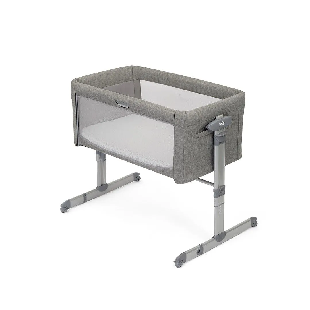 Joie Roomie Glide Side Sleeping Crib - Foggy Grey