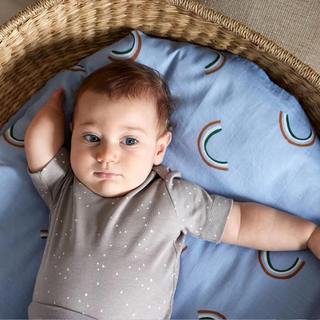 Lassig Heavenly Soft Swaddles - Happy Rascals - Sky Blue - Smiley