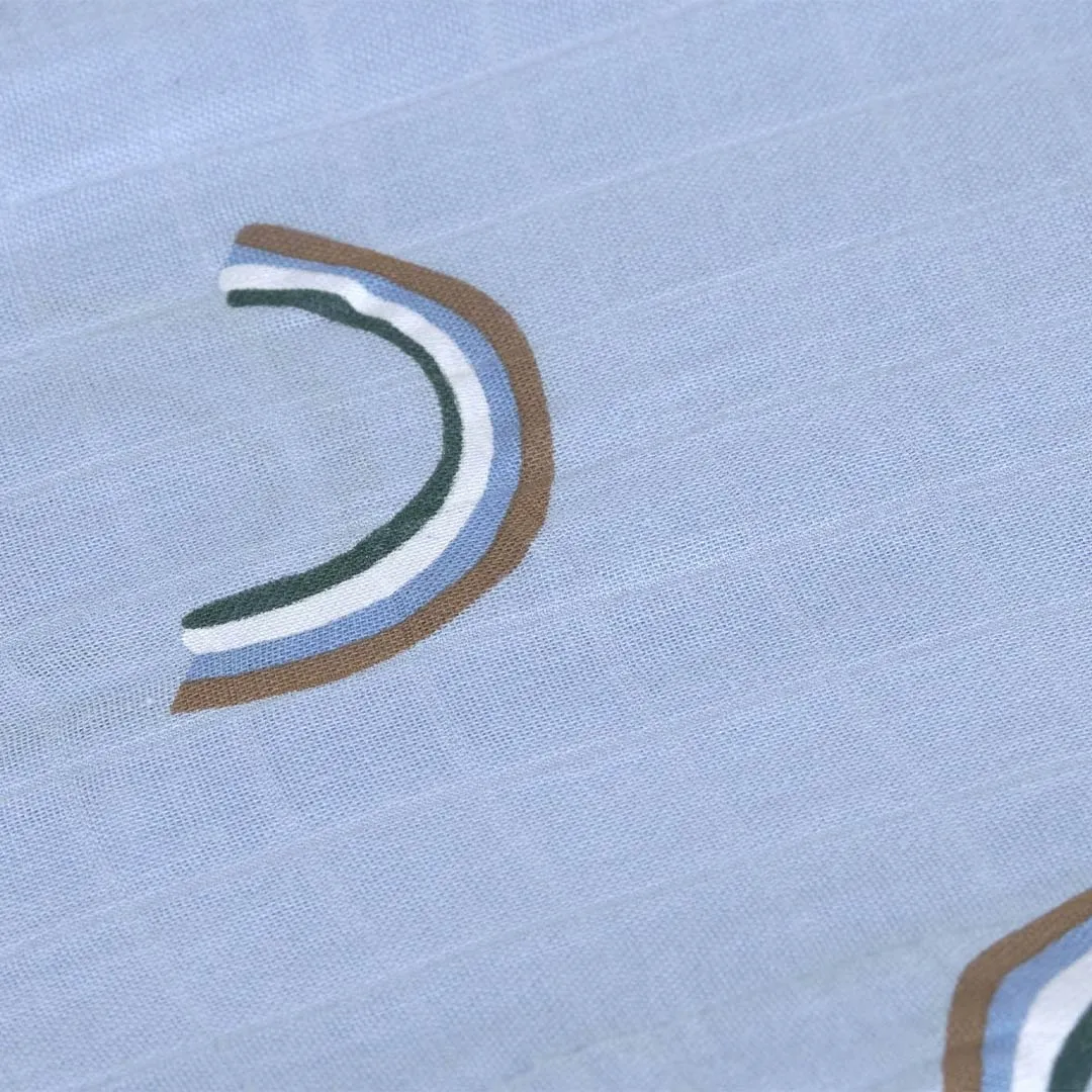Lassig Heavenly Soft Swaddles - Happy Rascals - Sky Blue - Smiley