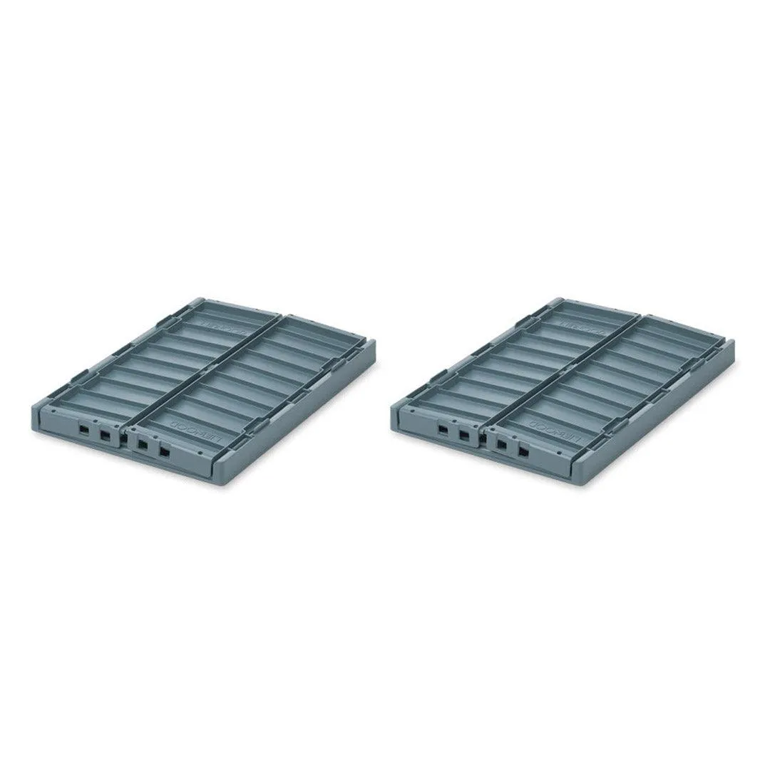 Liewood Weston Storage Boxes - Whale Blue - Medium - 2 Pack