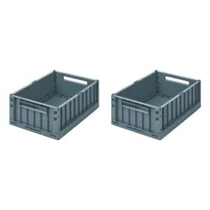 Liewood Weston Storage Boxes - Whale Blue - Medium - 2 Pack
