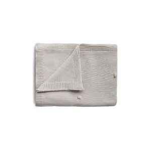 Mushie Knitted Baby Blanket - Textured Dots/Off-White Melange