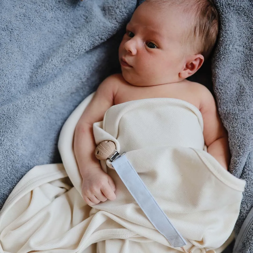 Mushie Ribbed Baby Blanket  - Ivory