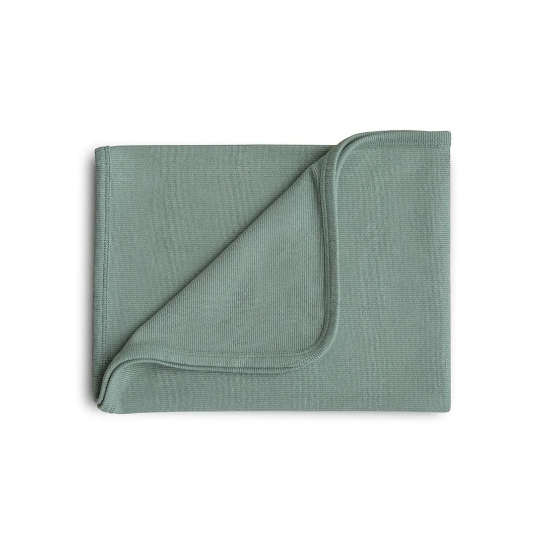 Mushie Ribbed Baby Blanket  - Roman Green