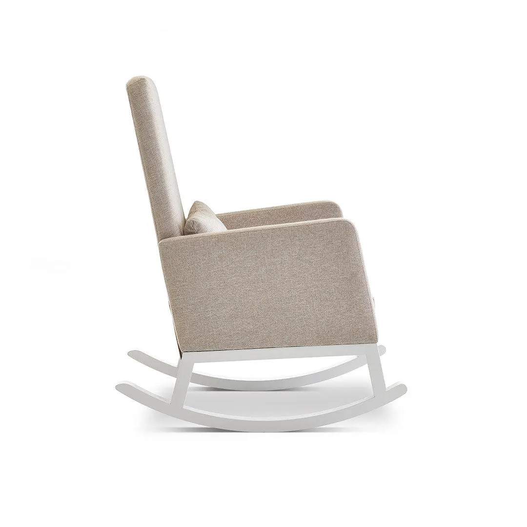 Obaby High Back Rocking Chair - White   Oatmeal