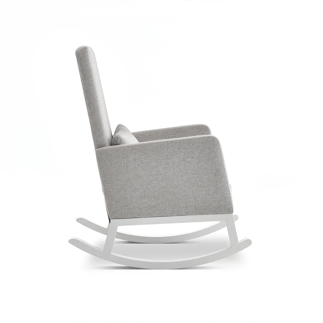 Obaby High Back Rocking Chair - White/Stone