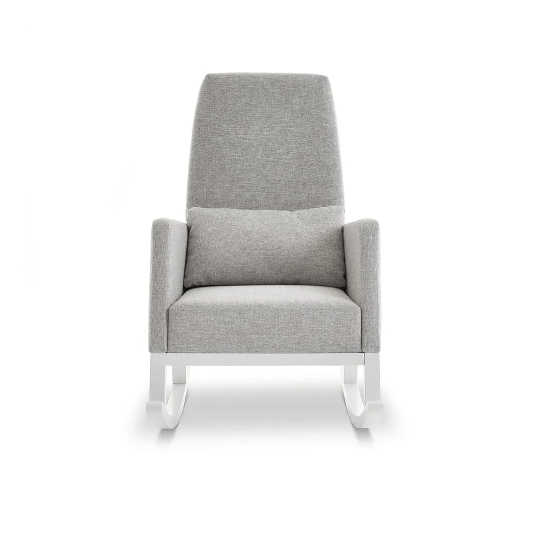 Obaby High Back Rocking Chair - White/Stone