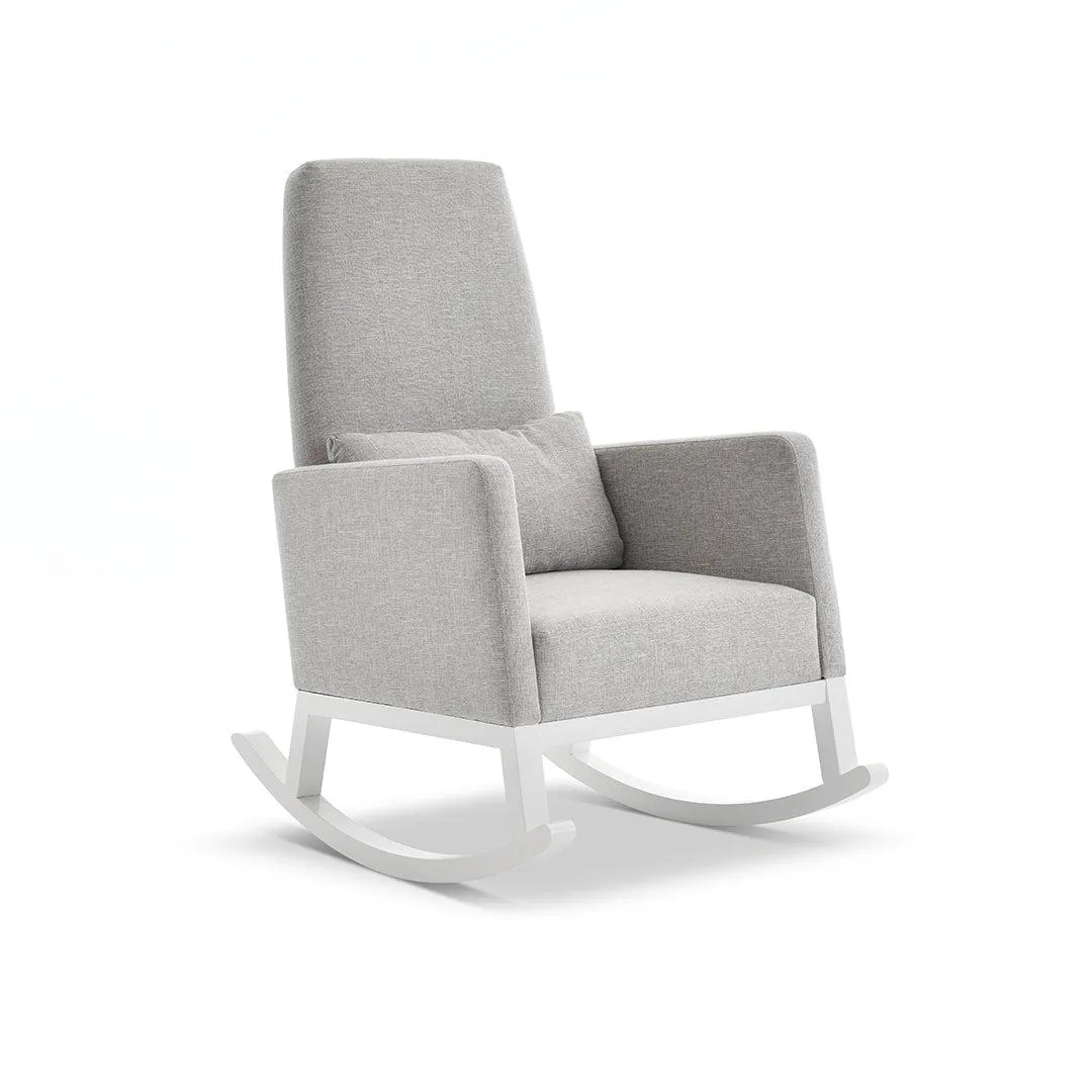 Obaby High Back Rocking Chair - White/Stone