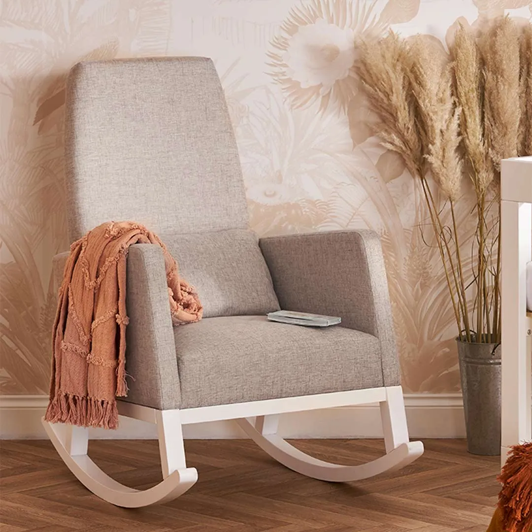 Obaby High Back Rocking Chair - White/Stone