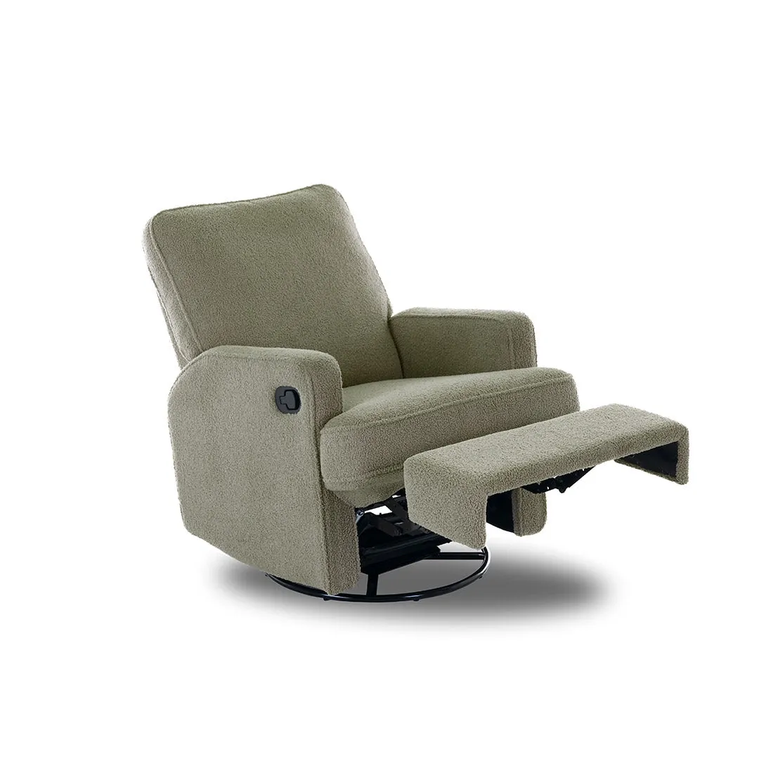 Obaby Madison Manual Recliner Chair - Teddy Fabric Olive