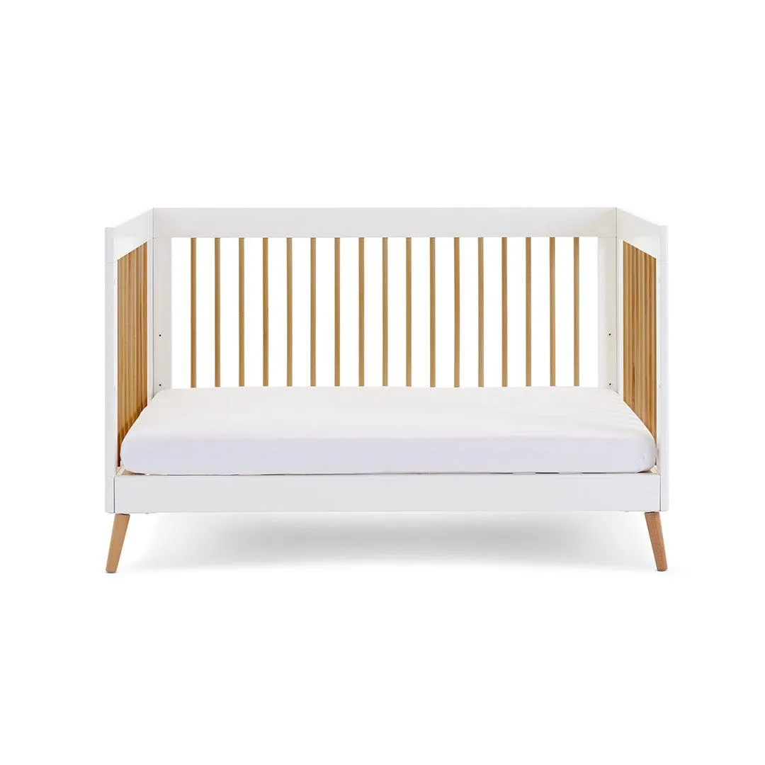 Obaby Maya Cot Bed - White   Natural