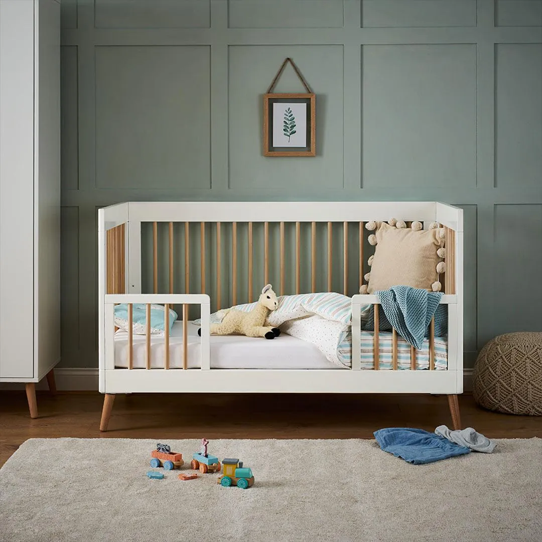 Obaby Maya Cot Bed - White   Natural