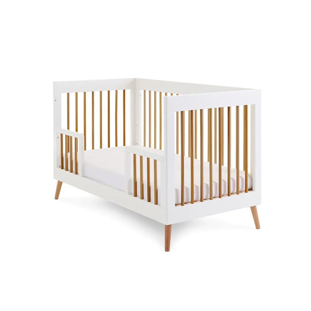 Obaby Maya Cot Bed - White   Natural