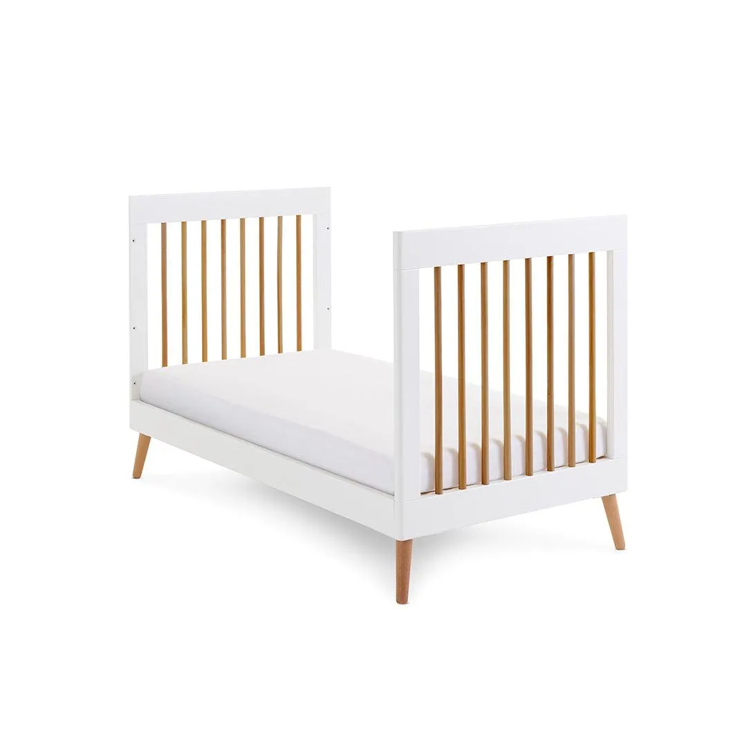 Obaby Maya Cot Bed - White   Natural