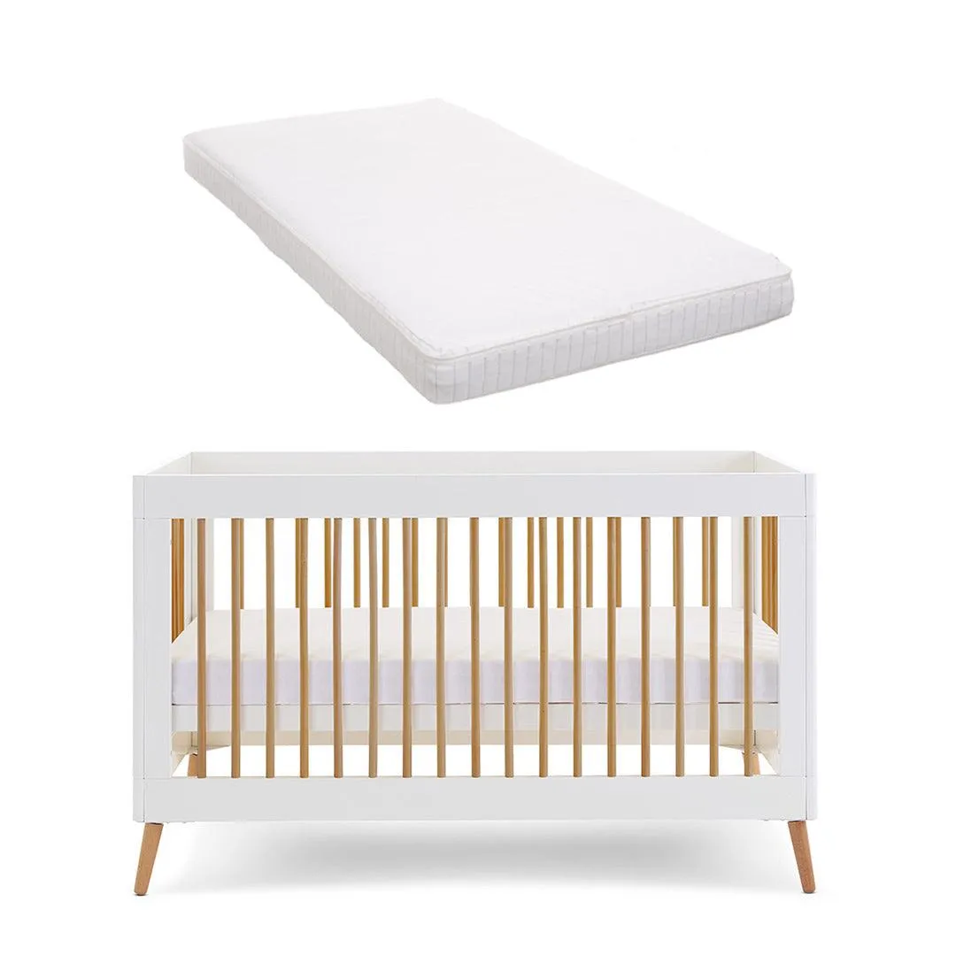 Obaby Maya Cot Bed - White   Natural