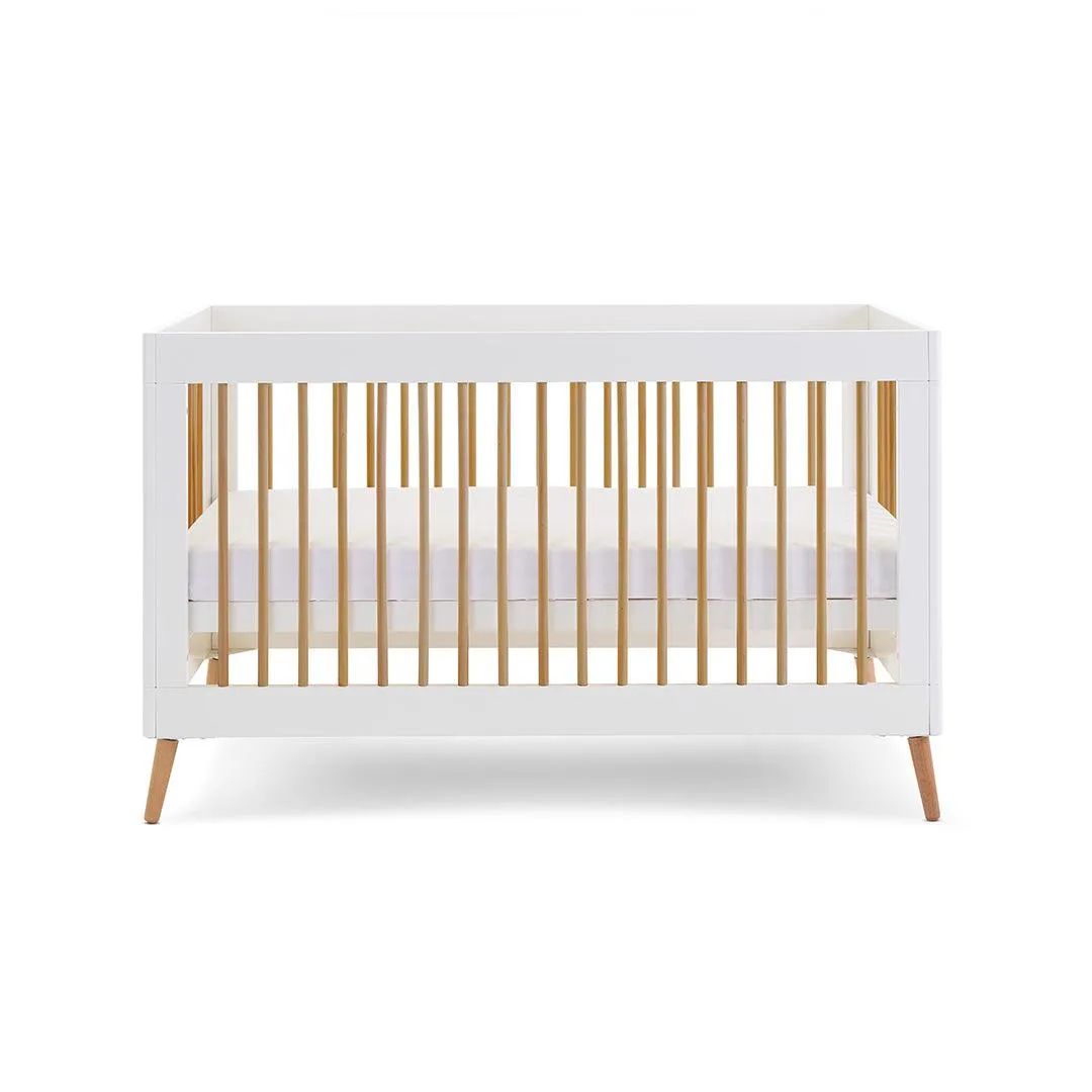 Obaby Maya Cot Bed - White   Natural