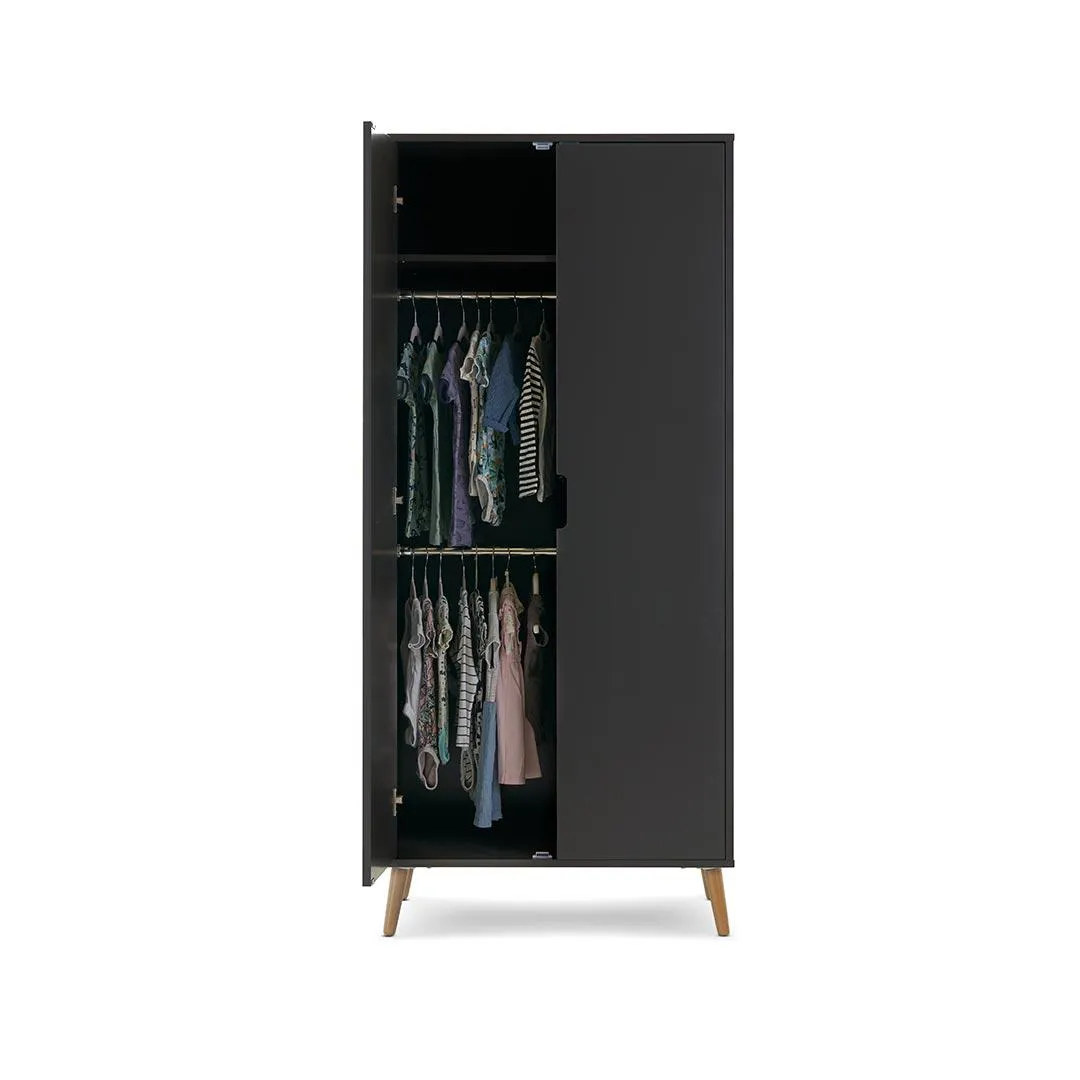 Obaby Maya Double Wardrobe - Slate   Natural
