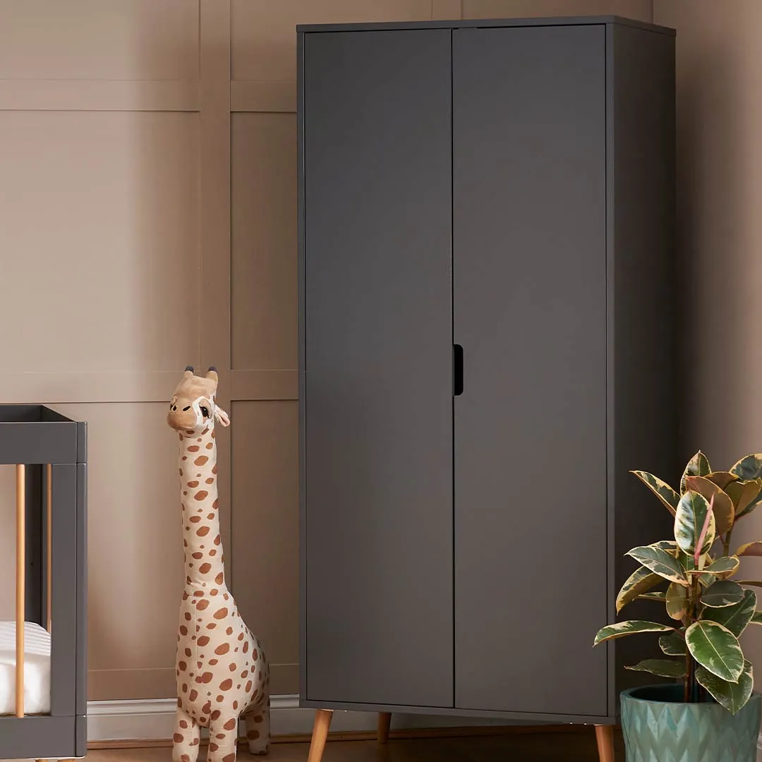 Obaby Maya Double Wardrobe - Slate   Natural