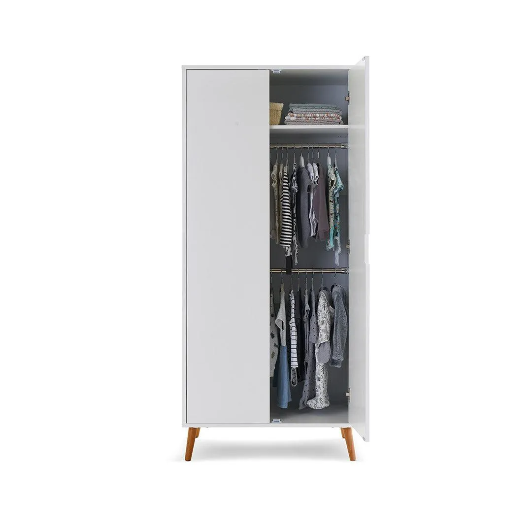 Obaby Maya Double Wardrobe - White   Natural