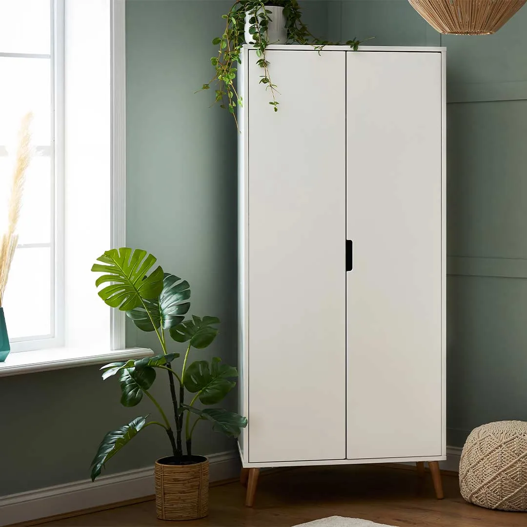 Obaby Maya Double Wardrobe - White   Natural
