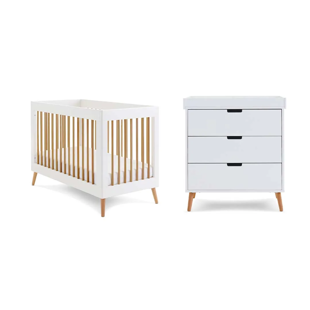 Obaby Maya Mini 2 Piece Room Set - White   Natural