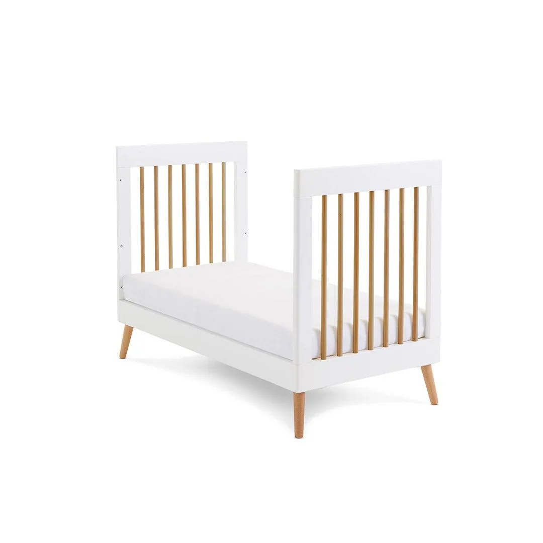 Obaby Maya Mini Cot Bed - White   Natural