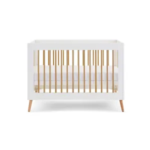 Obaby Maya Mini Cot Bed - White   Natural