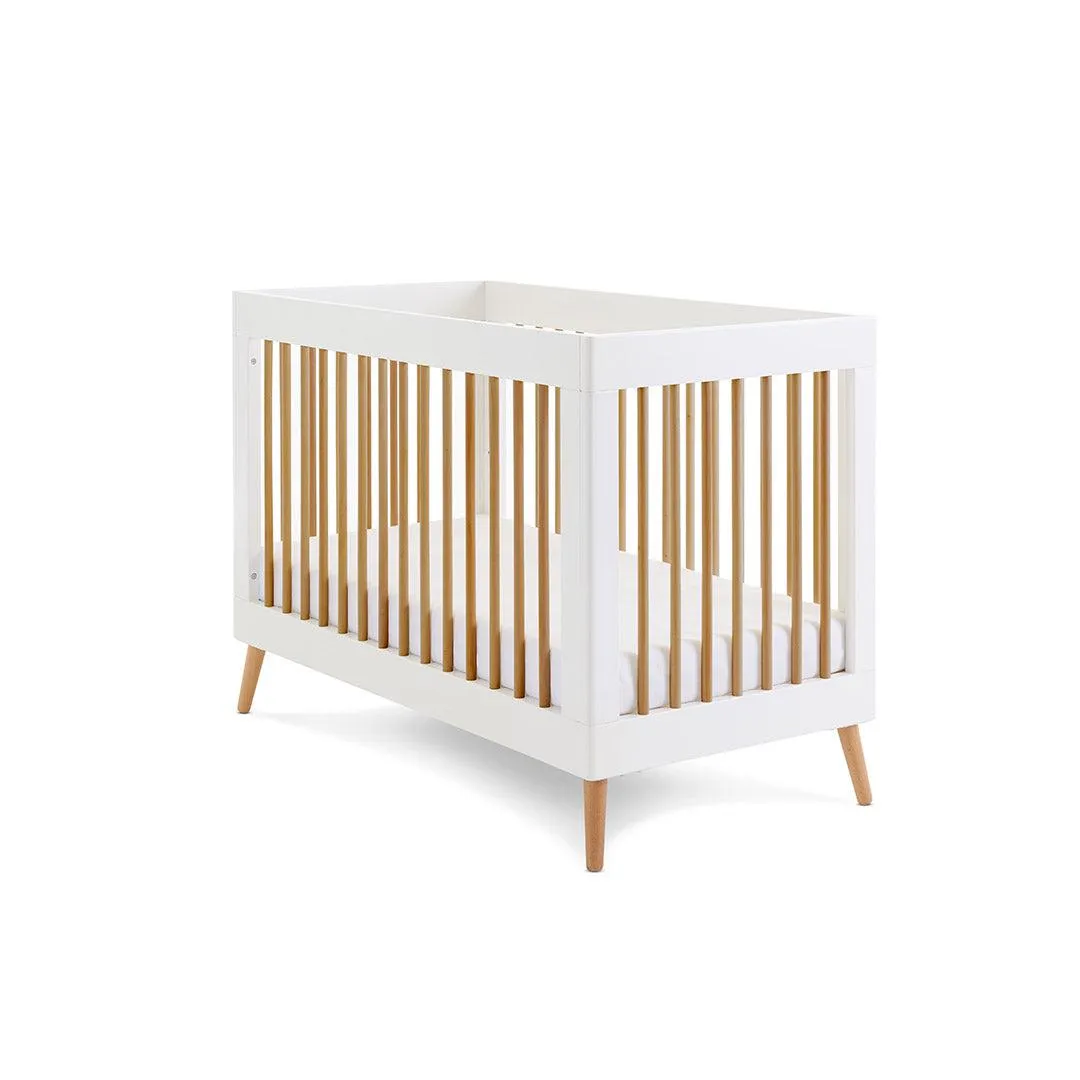 Obaby Maya Mini Cot Bed - White   Natural
