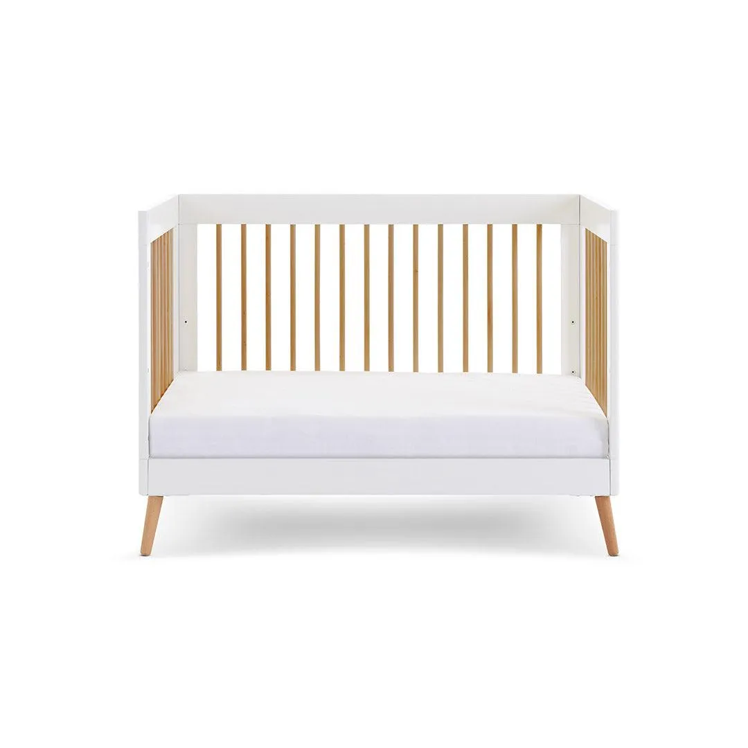 Obaby Maya Mini Cot Bed - White   Natural