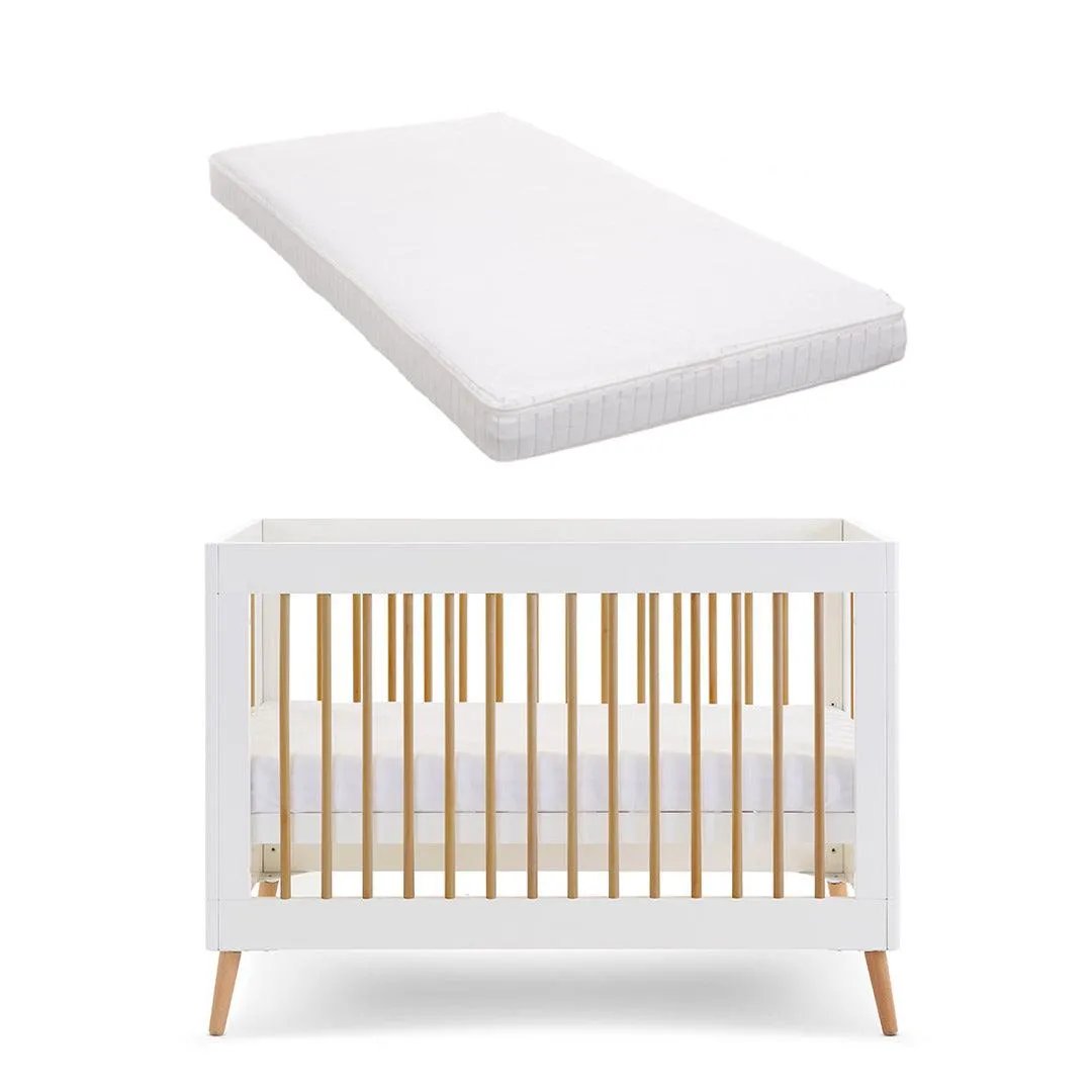 Obaby Maya Mini Cot Bed - White   Natural