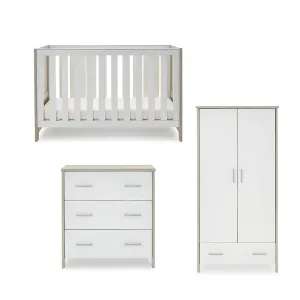 Obaby Nika 3 Piece Room Set - Grey Wash   White