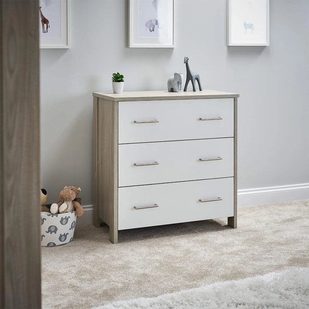 Obaby Nika 3 Piece Room Set - Grey Wash   White
