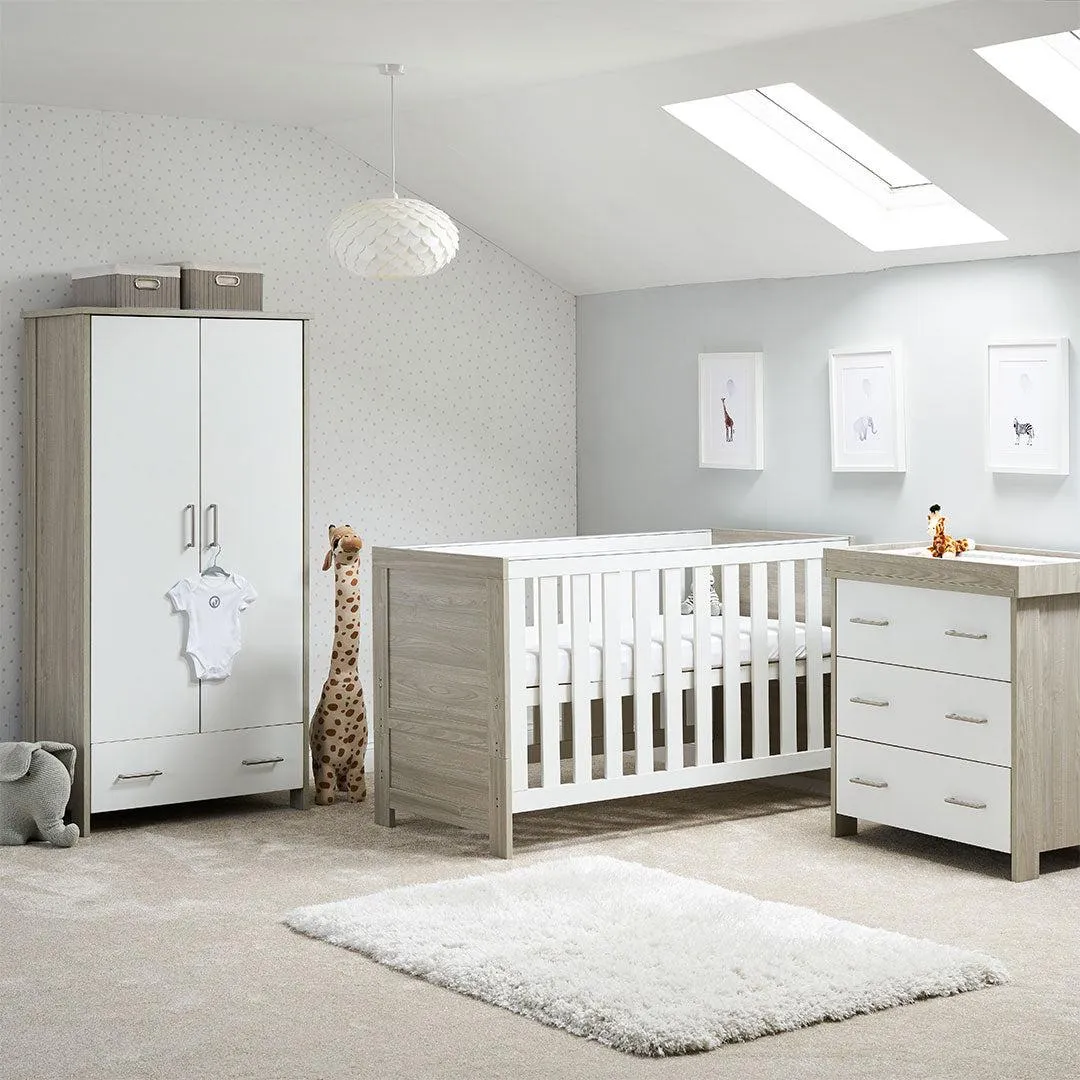 Obaby Nika 3 Piece Room Set - Grey Wash   White