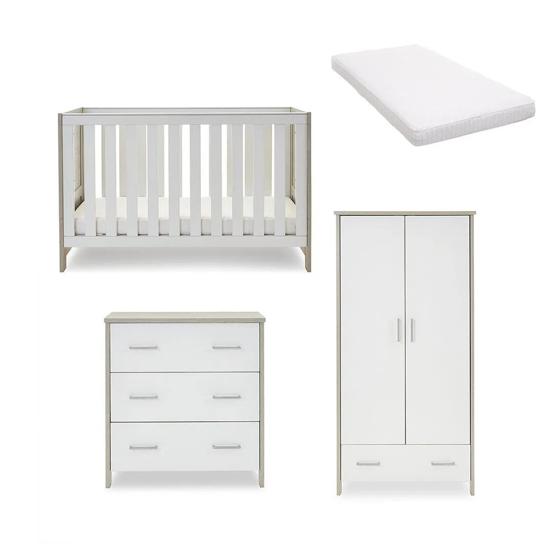 Obaby Nika 3 Piece Room Set - Grey Wash   White