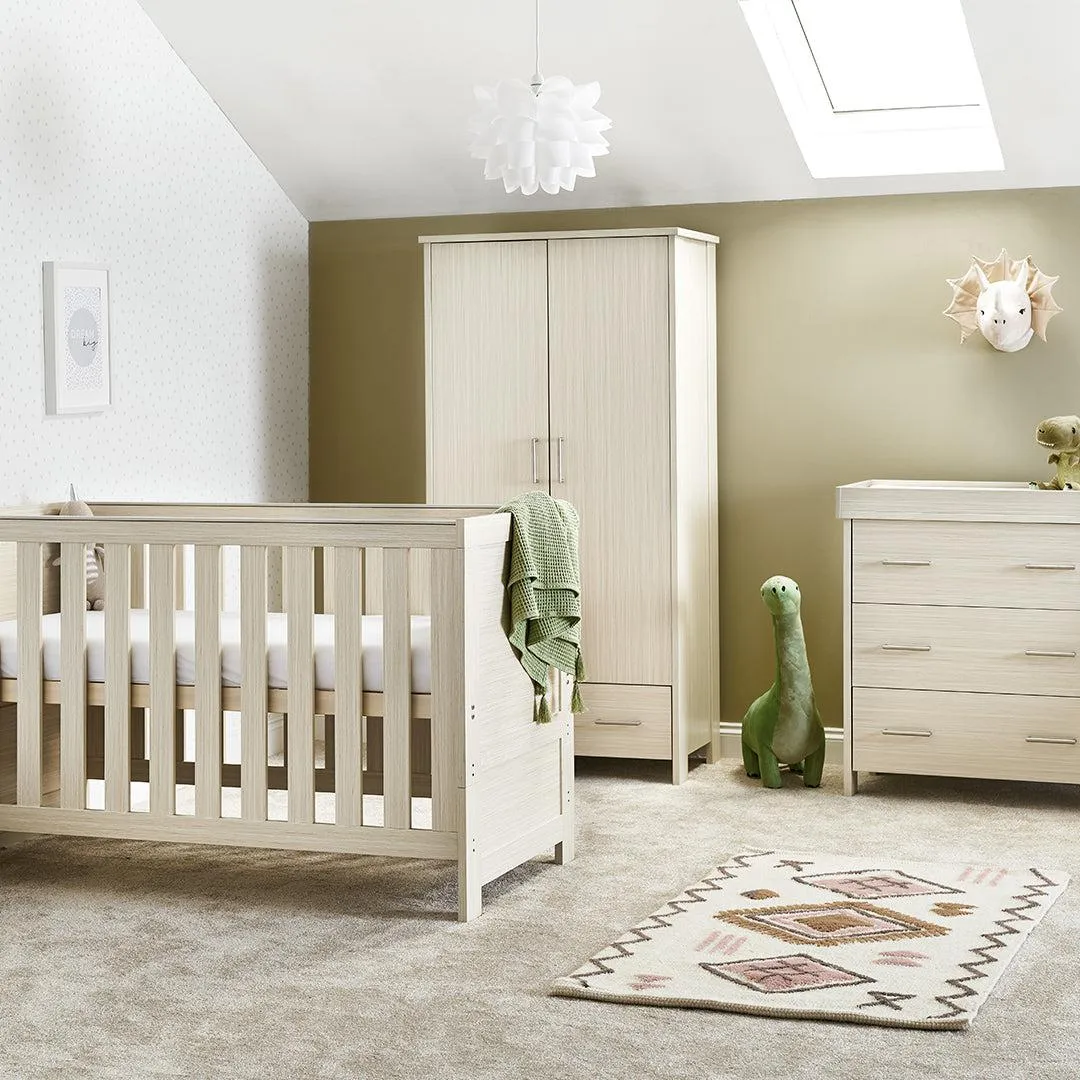 Obaby Nika Double Wardrobe - Oatmeal