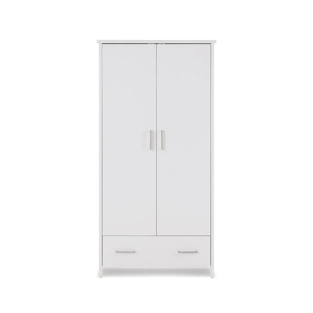 Obaby Nika Double Wardrobe - White Wash