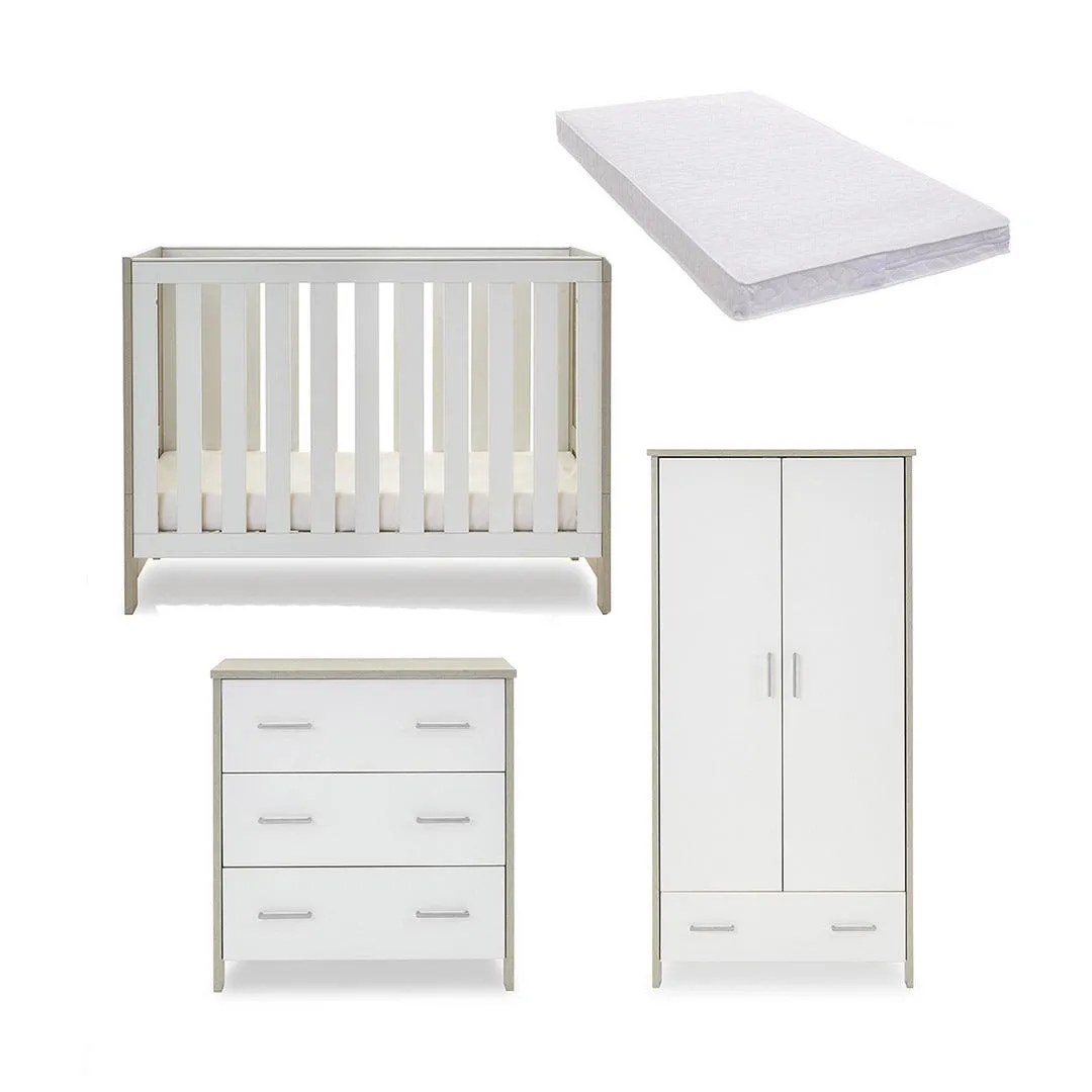 Obaby Nika Mini 3 Piece Room Set - Grey Wash   White