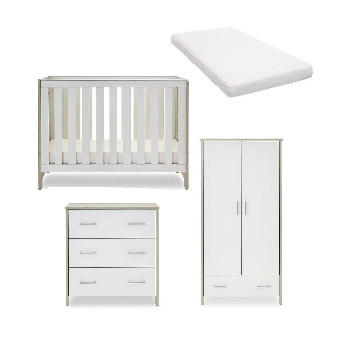 Obaby Nika Mini 3 Piece Room Set - Grey Wash   White