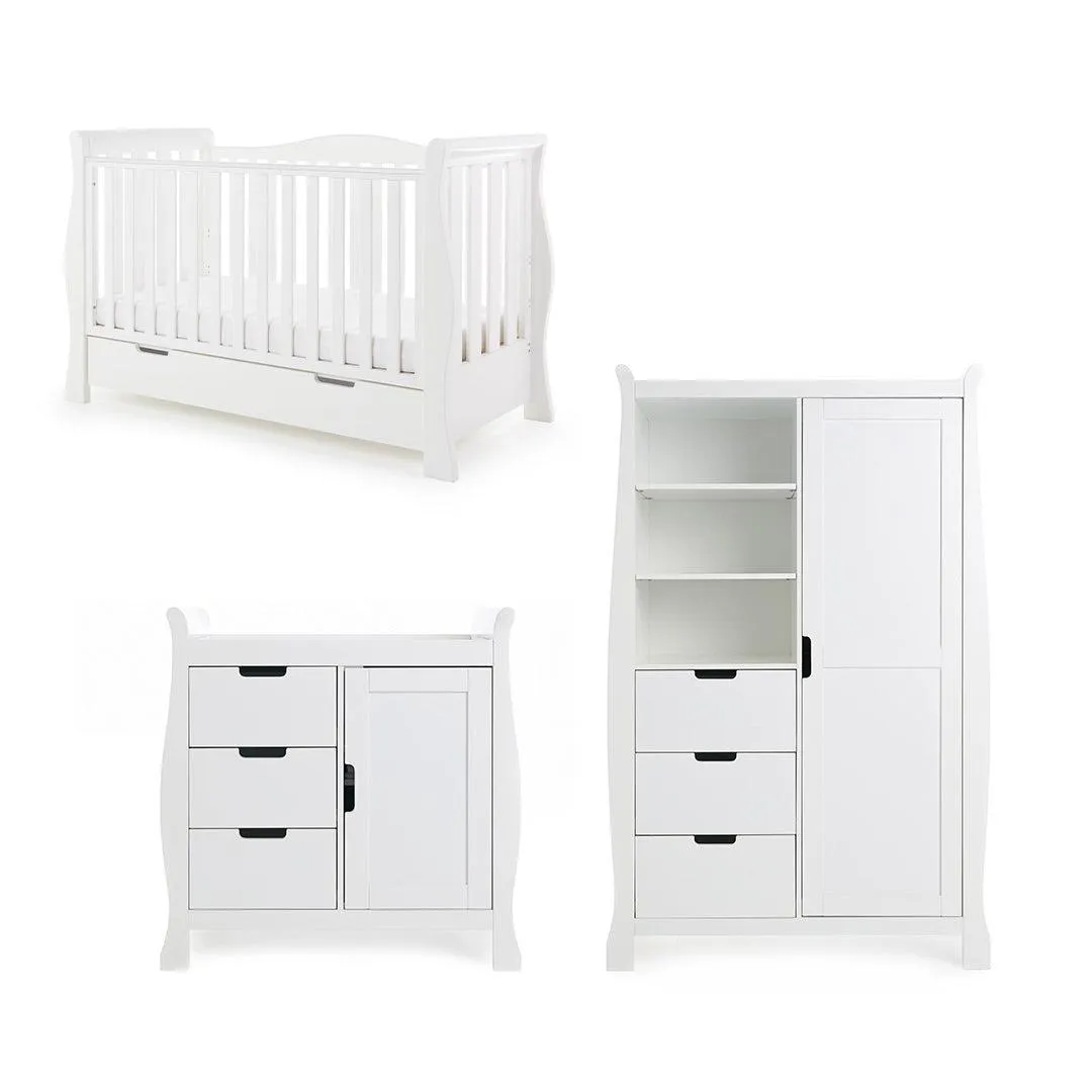 Obaby Stamford Luxe 3 Piece Room Set - White