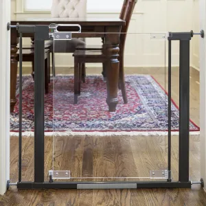 Qdos Crystal Designer Baby Safety Gate Pressure Mount, Slate