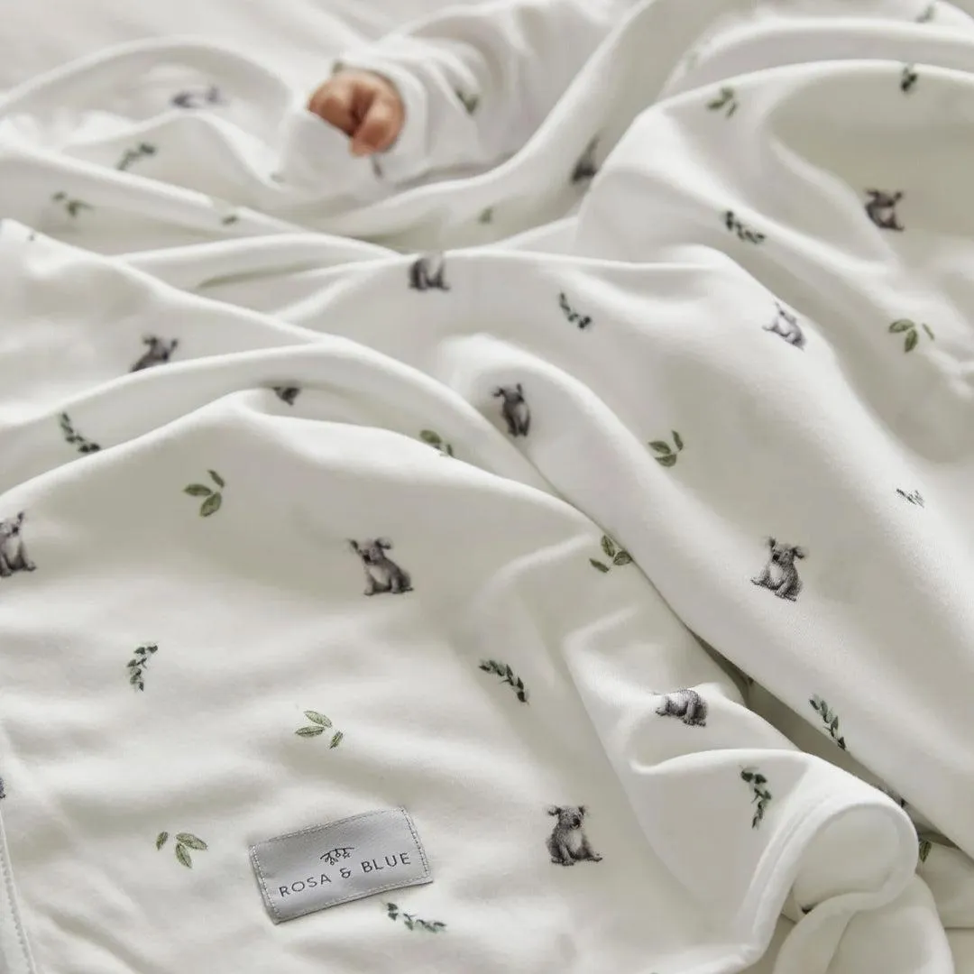Rosa & Blue Baby Blanket  - Koala