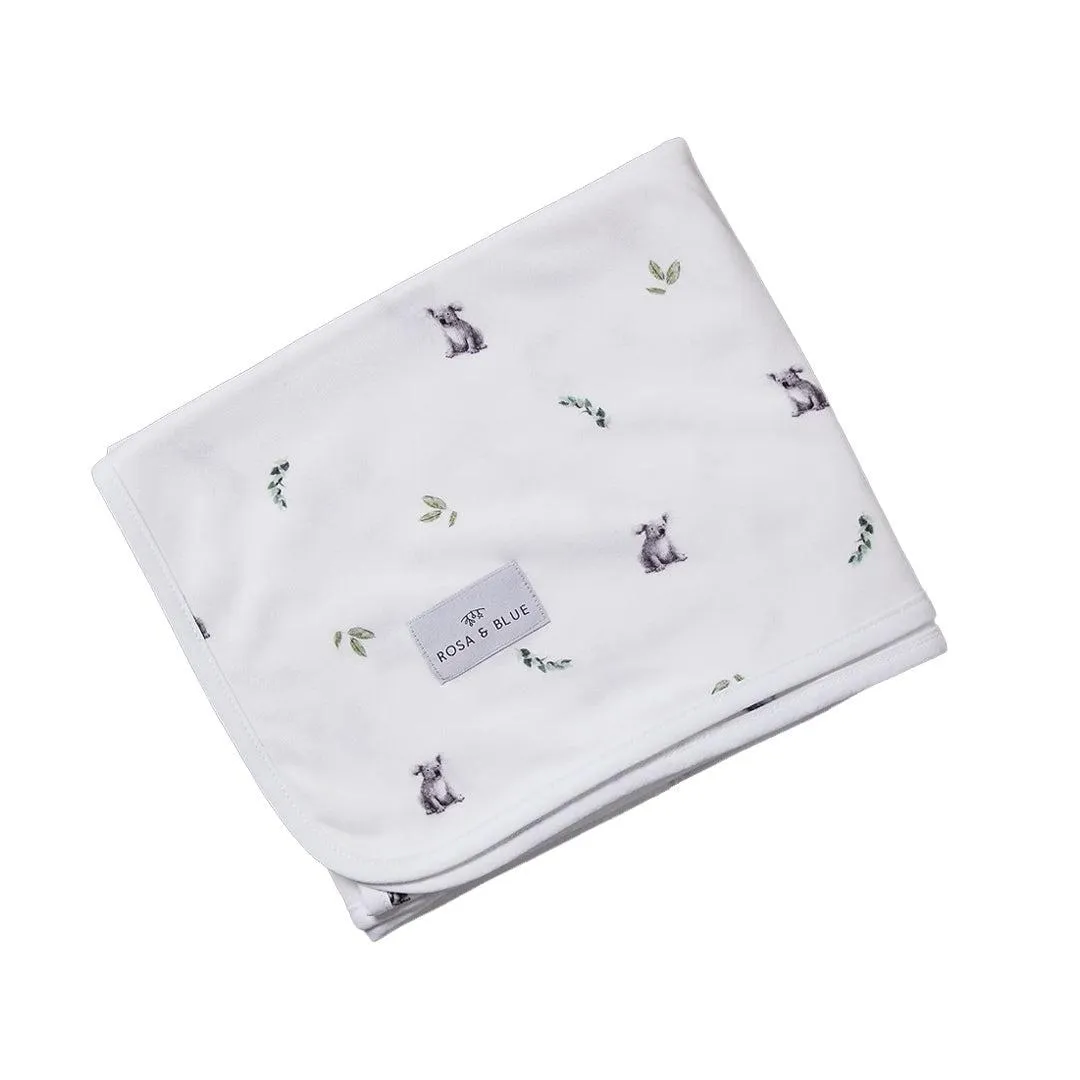 Rosa & Blue Baby Blanket  - Koala