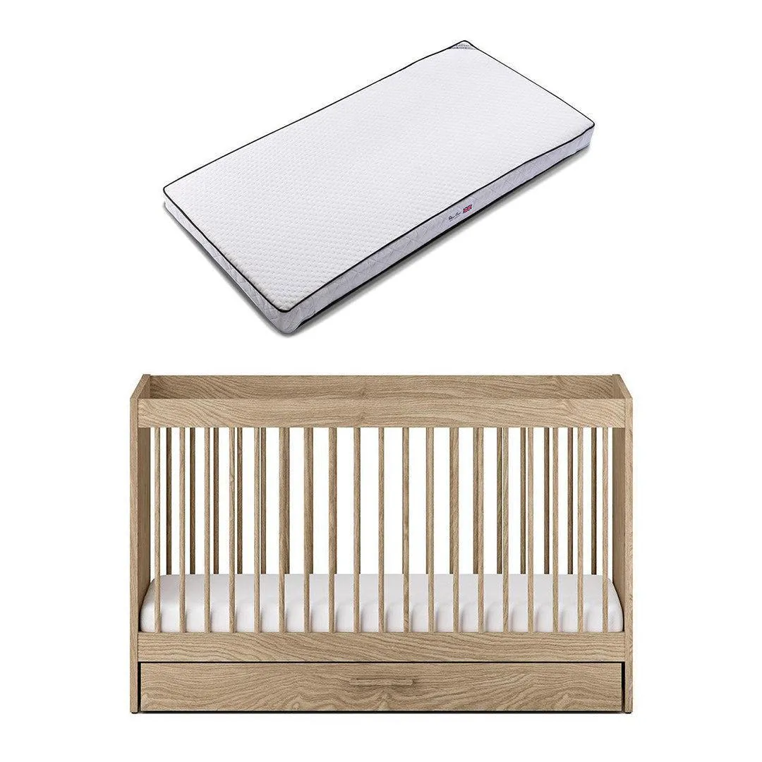 Silver Cross Geneva Cot Bed - Oak