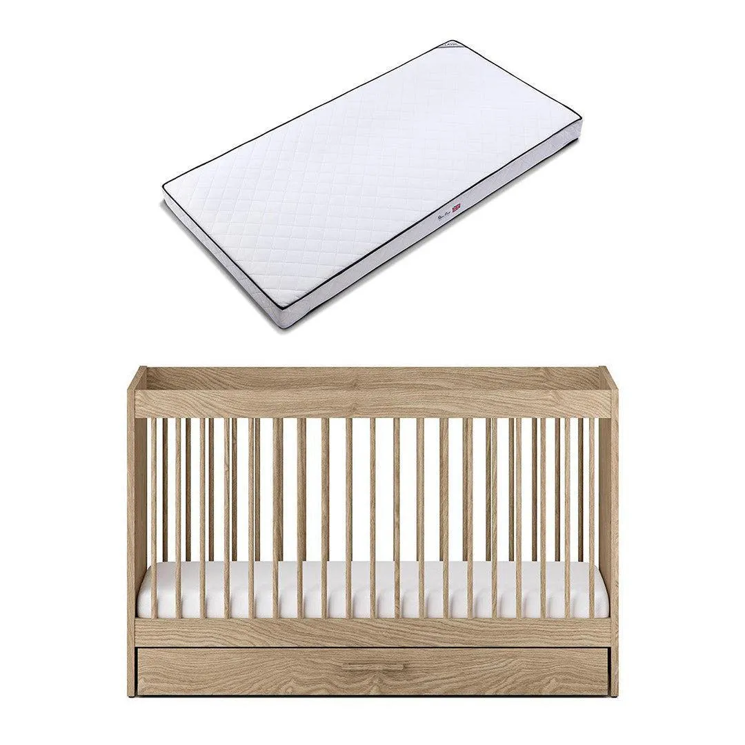 Silver Cross Geneva Cot Bed - Oak