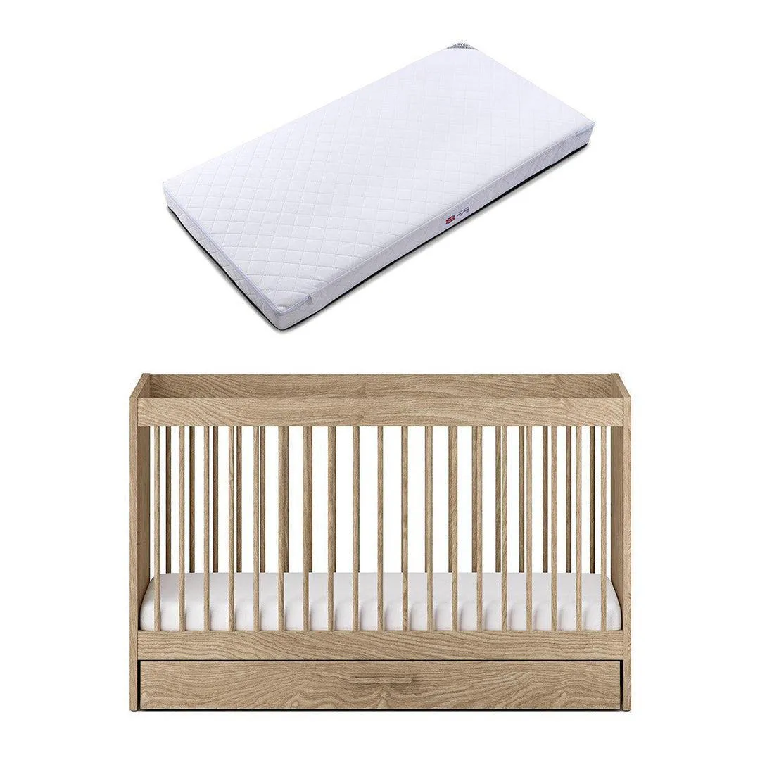 Silver Cross Geneva Cot Bed - Oak