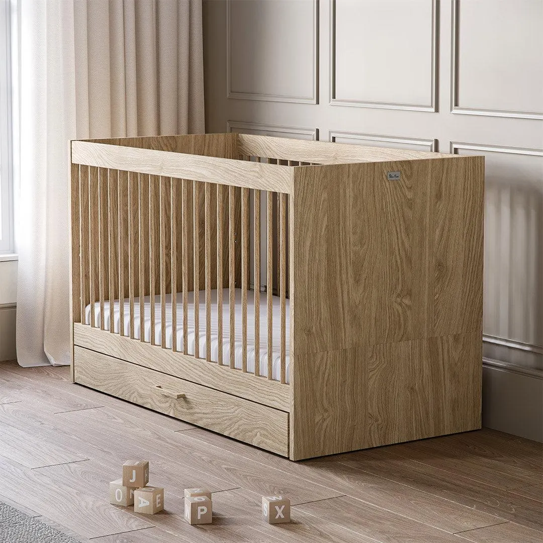 Silver Cross Geneva Cot Bed - Oak