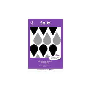 Snuz Nursery Wall Stickers - Black/Grey Raindrops