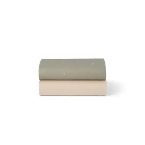 Snuz Twin Pack Crib Sheets - Sage Cross